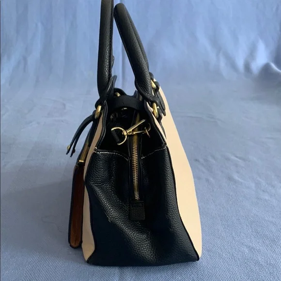 Nine West Black, Cream, and Brown Satchel - Picture 3 of 4